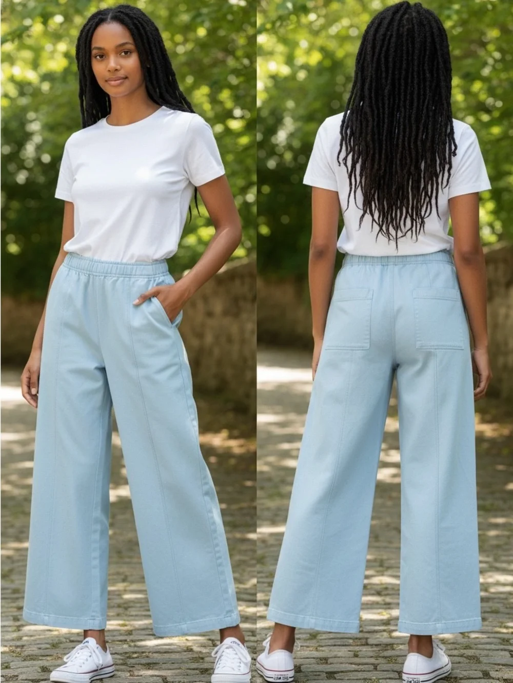 💙☁️ Pilcro Sky Blue Cargo Pull-On Pants — Size Large ☁️💙